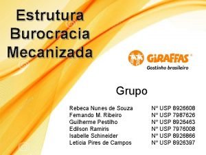Estrutura organizacional giraffas Estrutura organizacional giraffas