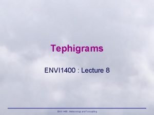 Tephigrams ENVI 1400 Lecture 8 ENVI 1400 Meteorology