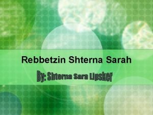 Rebbetzin shterna sara