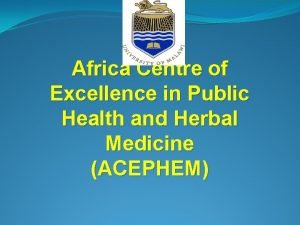 Africa Centre of Excellence in Public Health and