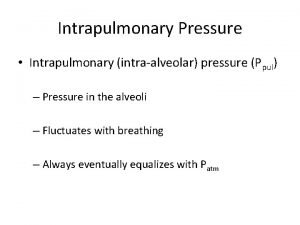 Intrapulmonary Pressure Intrapulmonary intraalveolar pressure Ppul Pressure in