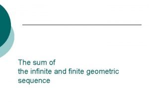 Geometric series formula