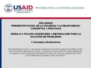 PROGRAMA PARA LA CONVIVENCIA CIUDADANA DIPLOMADO PREVENCIN SOCIAL