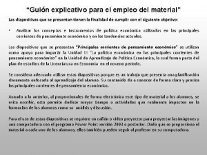 Guin explicativo para el empleo del material Las