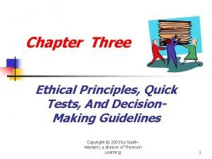 Three ethical tests