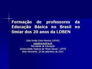 Formao de professores da Educao Bsica no Brasil
