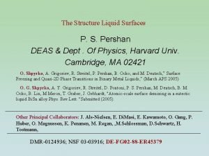 The Structure Liquid Surfaces P S Pershan DEAS