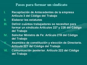 Pasos para formar un sindicato