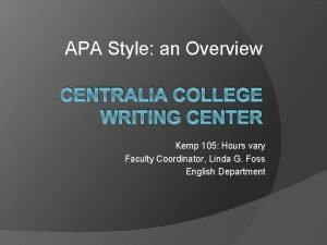 Centralia college writing center