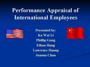 Performance management of international employees