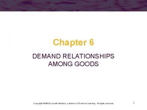 Demand relationships among goods