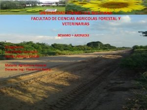 UNIVERSIDAD EVANGELICA BOLIVIANA FACULTAD DE CIENCIAS AGRICOLAS FORESTAL