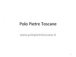 Polo Pietre Toscane www polopietretoscane it 1 Dimensione