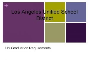 Los Angeles Unified School District HS Graduation Requirements