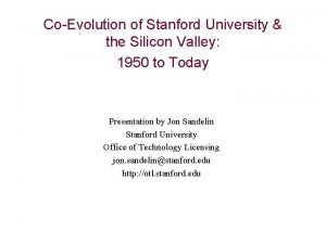 Silicon valley stanford university