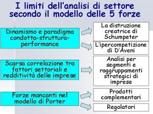 I limiti dellanalisi di settore secondo il modello