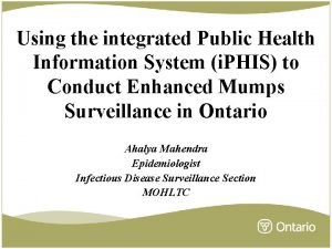 Integrated public health information system