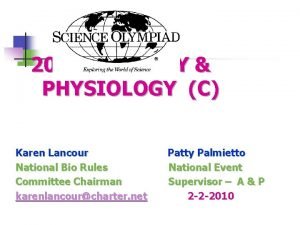 2010 ANATOMY PHYSIOLOGY C Karen Lancour National Bio