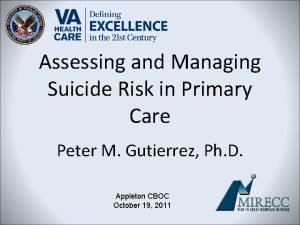 Assessing and Managing Suicide Risk in Primary Care