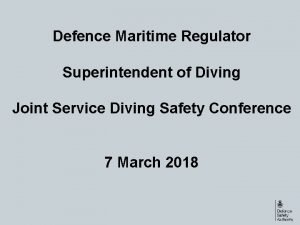 Defence maritime regulator