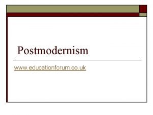 Postmodernism definition
