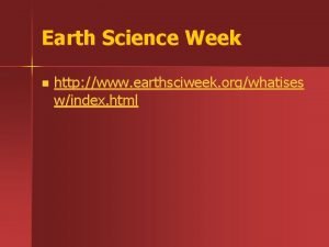 Earth science week Earth science week