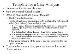 Facts of a case Facts of a case