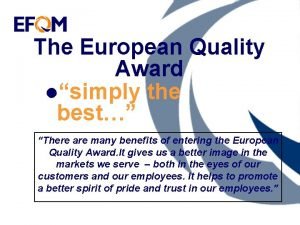 European quality award