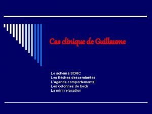 Cas clinique de Guillaume Le schma SORC Les