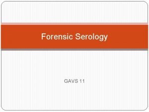 Forensic serology definition