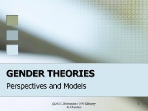 GENDER THEORIES Perspectives and Models 2008 LIHernandez 1999