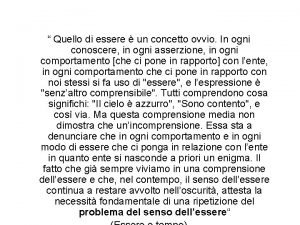 Quello di essere un concetto ovvio In ogni