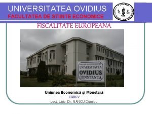 Universitatea ovidius stiinte economice