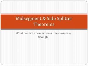 Triangle side splitter theorem