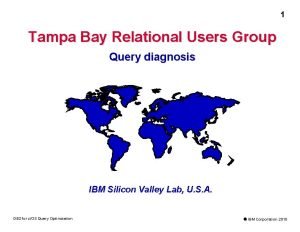 1 Tampa Bay Relational Users Group Query diagnosis