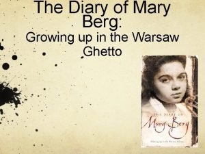 Miriam wattenberg diary