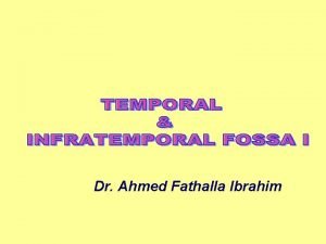 Dr Ahmed Fathalla Ibrahim TEMPORAL FOSSA TEMPORAL FOSSA