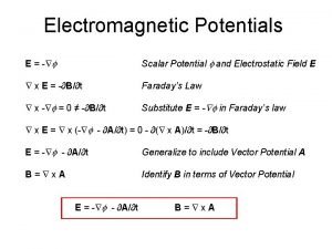 Electromagnetic potentials