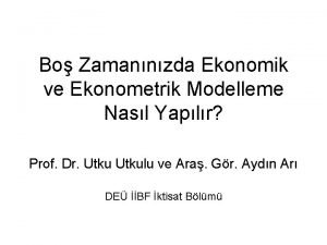 Ekonometrik model nedir