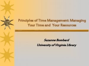 Principles of Time Management Managing Your Time and