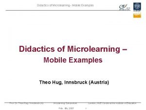 Didactics of microlearning