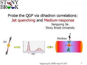 Probe the QGP via dihadron correlations Jet quenching