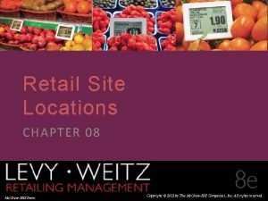 CHAPTER 8 2 1 Retail Site Locations CHAPTER