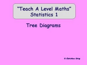 Teach A Level Statistics Maths 1 Tree Diagrams