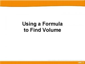 Volume formula