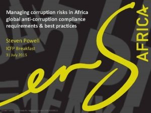 Managing corruption risks in Africa global anticorruption compliance
