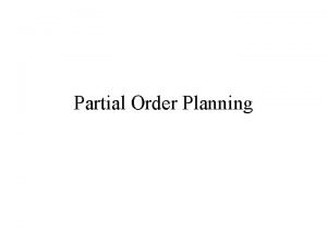 Partial order planning with example