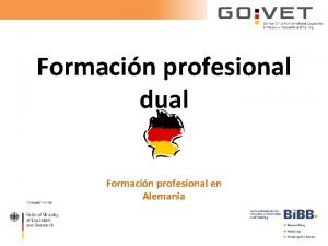 Formacin profesional dual Formacin profesional en Alemania Indice