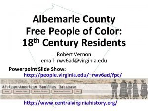 Albemarle County Free People of Color th 18