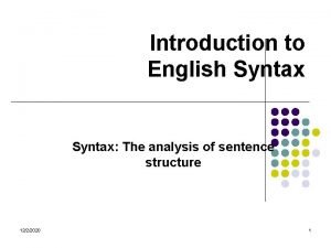 English syntax analysis